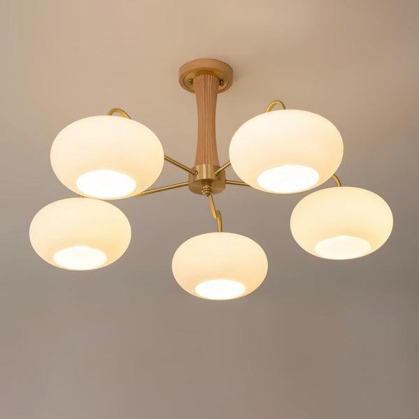 Brass Wooden Persimmon Ceiling Lamp