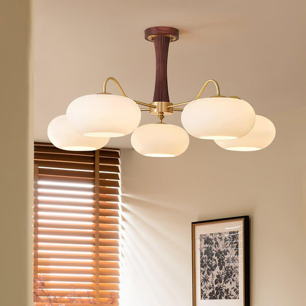 Brass Wooden Persimmon Ceiling Lamp