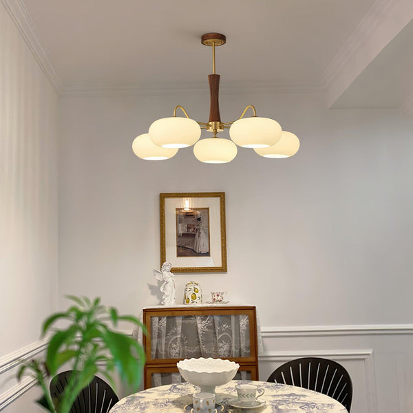 Brass Wooden Persimmon Ceiling Lamp