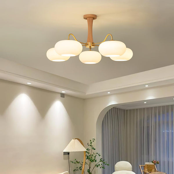 Brass Wooden Persimmon Ceiling Lamp