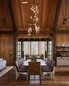 Brass Glass Drop Candelabrum Chandelier