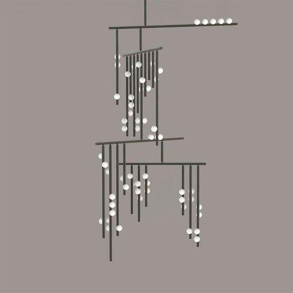 Brass Glass Drop Candelabrum Chandelier