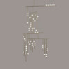 Brass Glass Drop Candelabrum Chandelier
