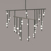 Brass Glass Drop Candelabrum Chandelier