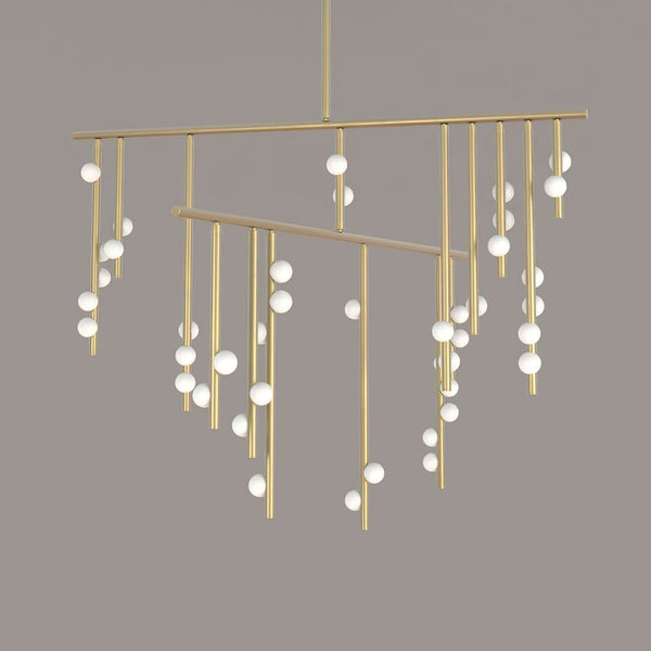 Brass Glass Drop Candelabrum Chandelier