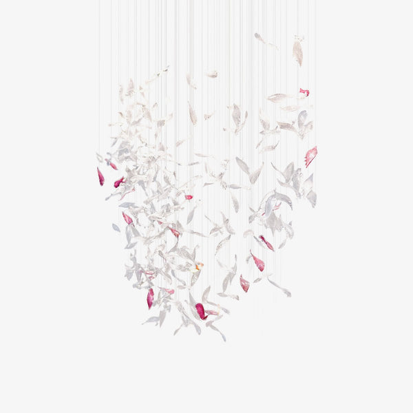 Crystal Glass Feather Crown Hanging Chandelier