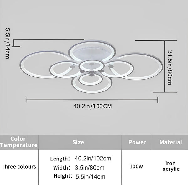 Elegant Semi Flush Mount Ceiling Lights With Unique Overlapping Rings