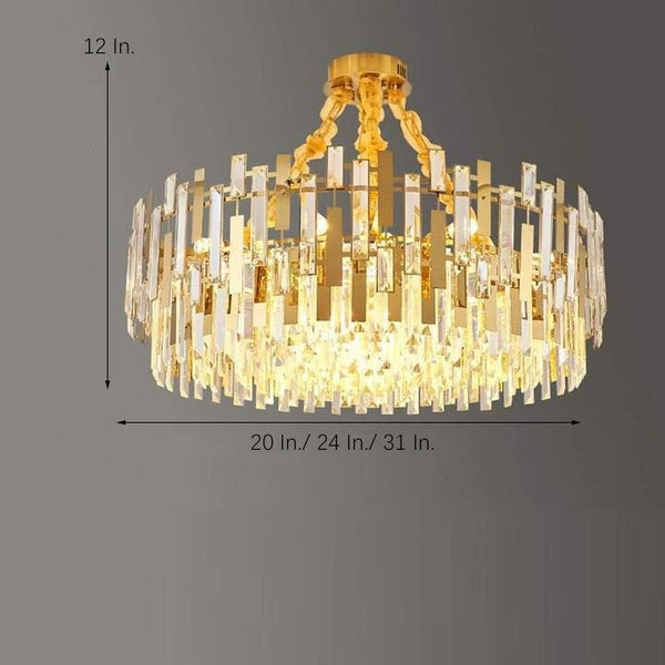 Queen Golden Crystal Chandelier Modern Luxury 9 12 17 Lights Adjustable Height 110 120V