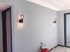 Modern Glass Wall Sconce with Brass or Black Finish for Bedroom and Hallway