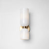 Modern Glass Wall Sconce with Brass or Black Finish for Bedroom and Hallway