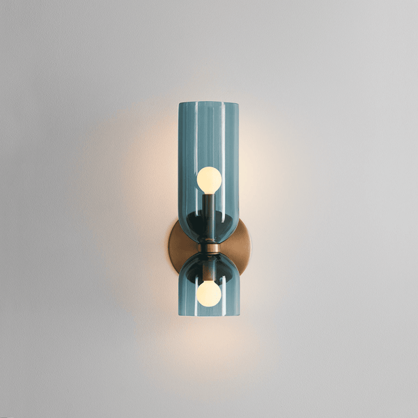 Modern Glass Wall Sconce with Brass or Black Finish for Bedroom and Hallway