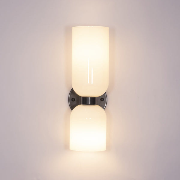 Modern Glass Wall Sconce with Brass or Black Finish for Bedroom and Hallway