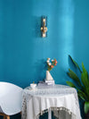 Modern Glass Wall Sconce with Brass or Black Finish for Bedroom and Hallway