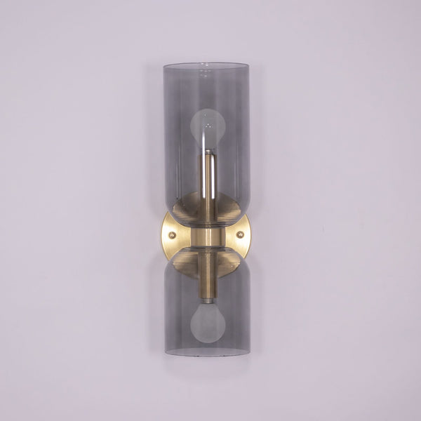 Modern Glass Wall Sconce with Brass or Black Finish for Bedroom and Hallway