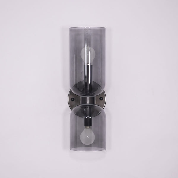 Modern Glass Wall Sconce with Brass or Black Finish for Bedroom and Hallway