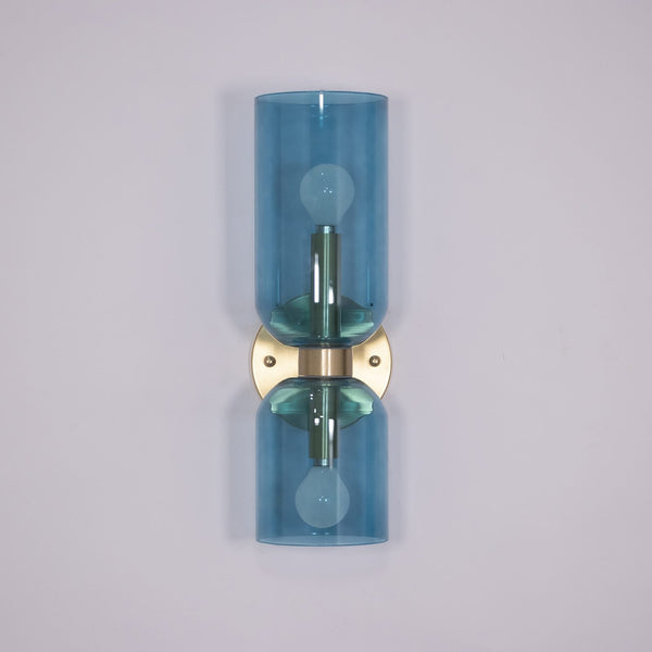 Modern Glass Wall Sconce with Brass or Black Finish for Bedroom and Hallway