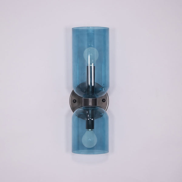 Modern Glass Wall Sconce with Brass or Black Finish for Bedroom and Hallway