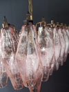 Elegant Murano Poliedri Pink Glass Chandelier