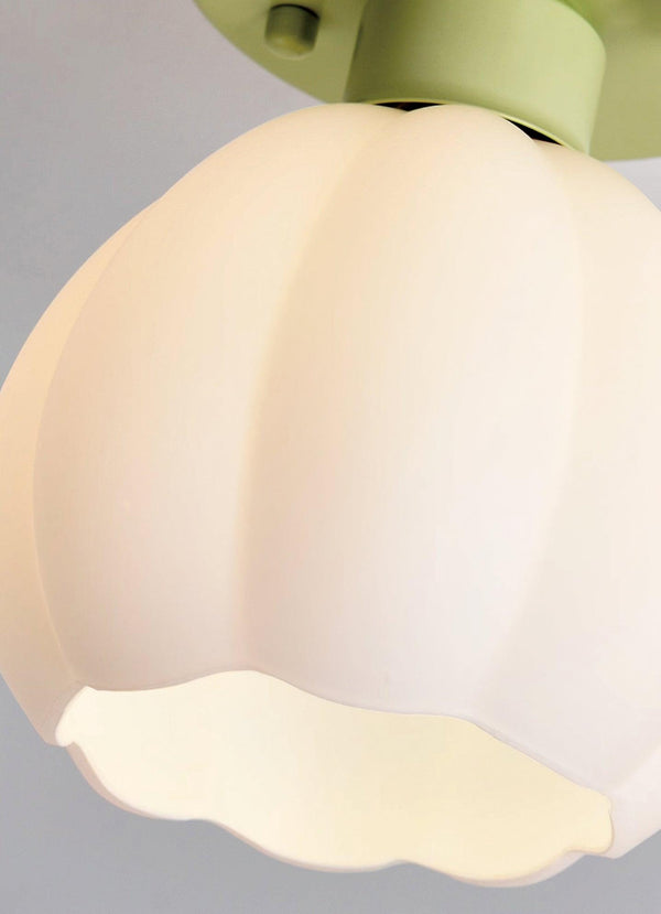 Flower Shaded Semi Flushmount Light