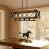 Rustic Industrial Linear Chandelier For Dining Rooms Farmhouse Rectangular Square Light Fixture
