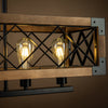 Rustic Industrial Linear Chandelier For Dining Rooms Farmhouse Rectangular Square Light Fixture