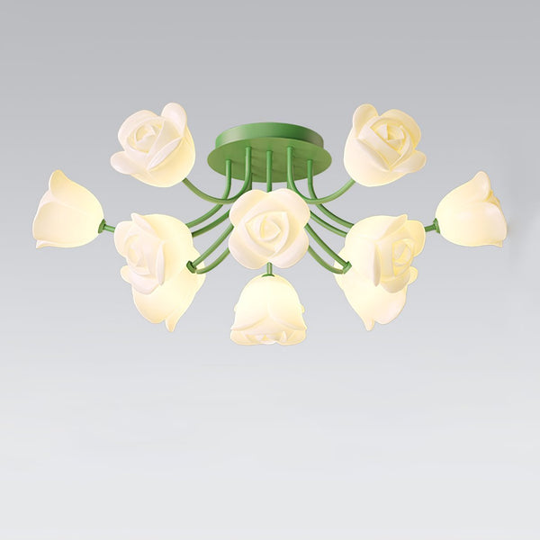French Romantic Rose Ceiling Lamp