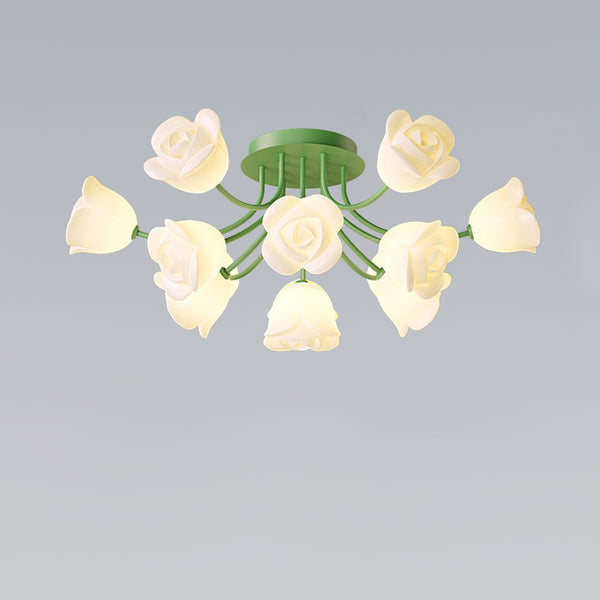 French Romantic Rose Ceiling Lamp