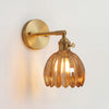 art deco lotus glass wall sconce
