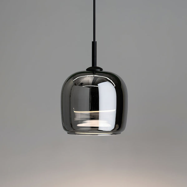 Glass Drum Shaped Pendant Light