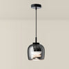 Glass Drum Shaped Pendant Light