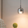 Glass Drum Shaped Pendant Light