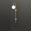 Globe Brass Plug In Wall Sconce