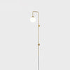 Globe Brass Plug In Wall Sconce