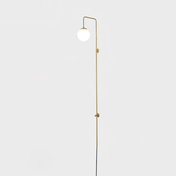 Globe Brass Plug In Wall Sconce