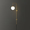 Globe Brass Plug In Wall Sconce