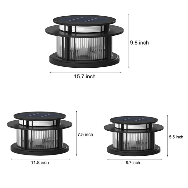 Round Modern Solar Fence Post Lights Ha076150
