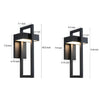 Rectangular Black Outdoor Wall Lamp Ha077342