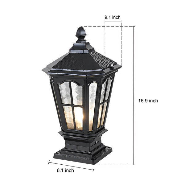 Retro Pavilion Shape Solar Powered Fence Post Light Ha080207