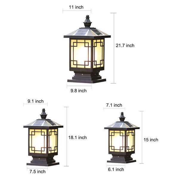 Retro Grilles Solar Fence Post Light Ha080730