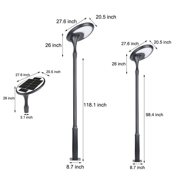Ip65 Outdoor Solar Lamp Post Street Lights For Park