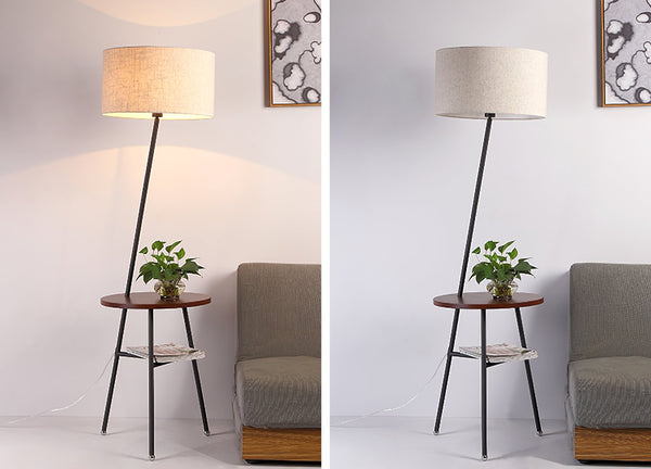 Inclined Tube With Table Floor Lamp