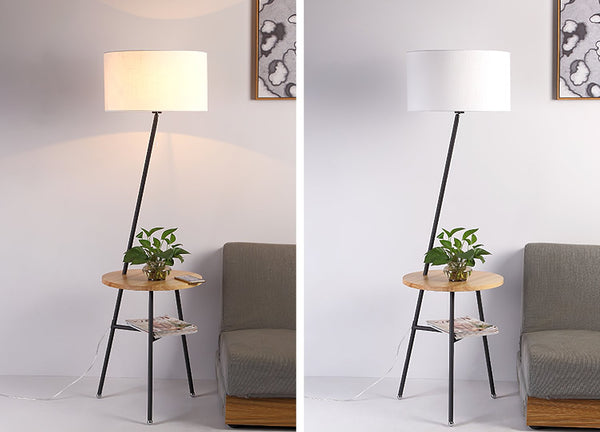 Inclined Tube With Table Floor Lamp