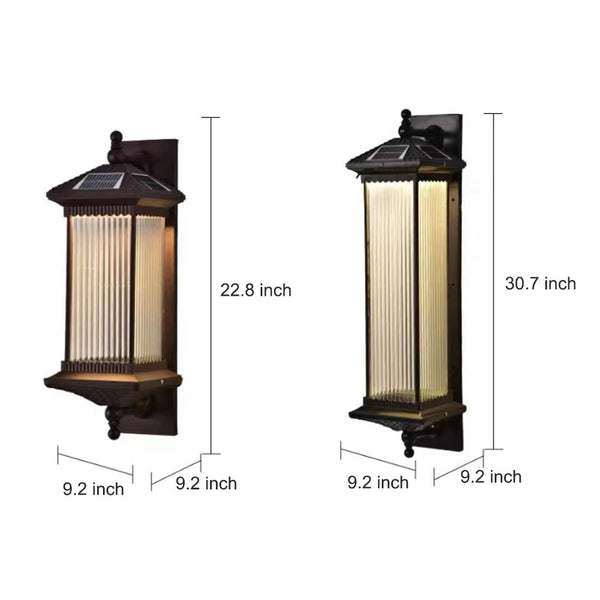 Solar Retro Outdoor Waterproof Led Automatic Light Sense Gate Lamp Wall Lights