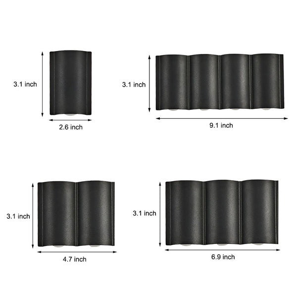 Creative Wave Arc Design Up And Down Lights Led Outdoor Wall Lights Wall Sconces Waterproof