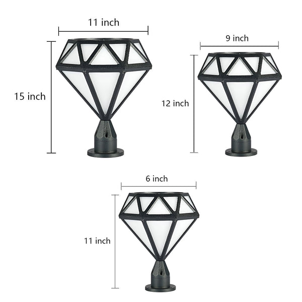 Unique Diamond Shaped Led Post Lights Outdoor Lights Waterproof Fence Post Lights