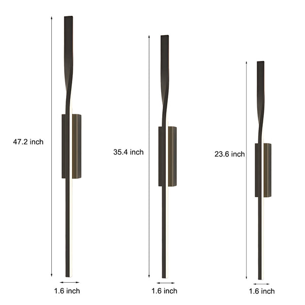 Linear Strip Led Black Nordic Wall Lamp