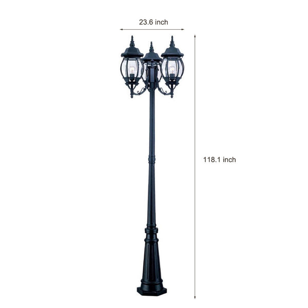 3 Lights Black Post Lights Li002057