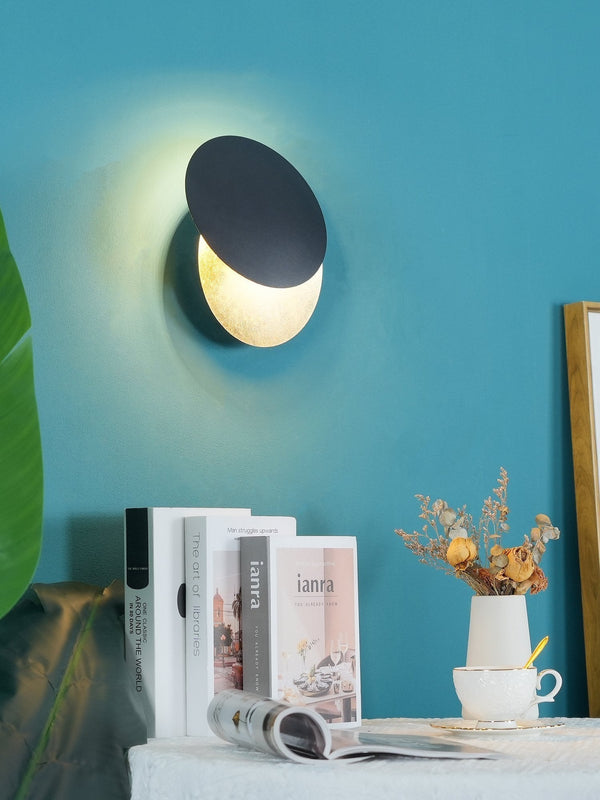 Modern Adjustable Disc Wall Sconce with Integrated LED for Bedroom and Hallway