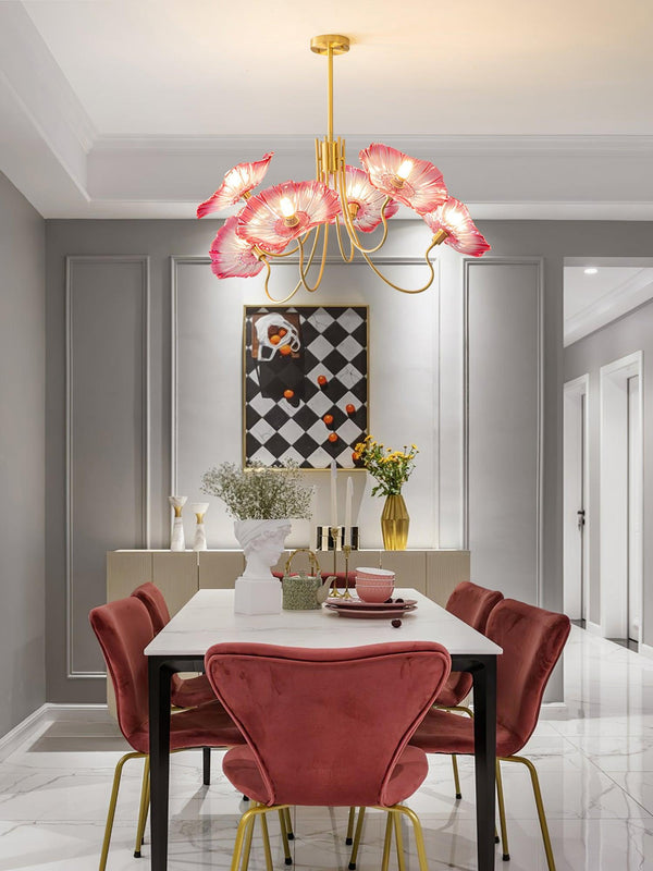 Lotus Leaf Glass Chandelier