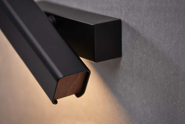 Modern Minimalist Wall Lamp with Wood and Metal, LED Wall Sconce for Bedroom and Hallway